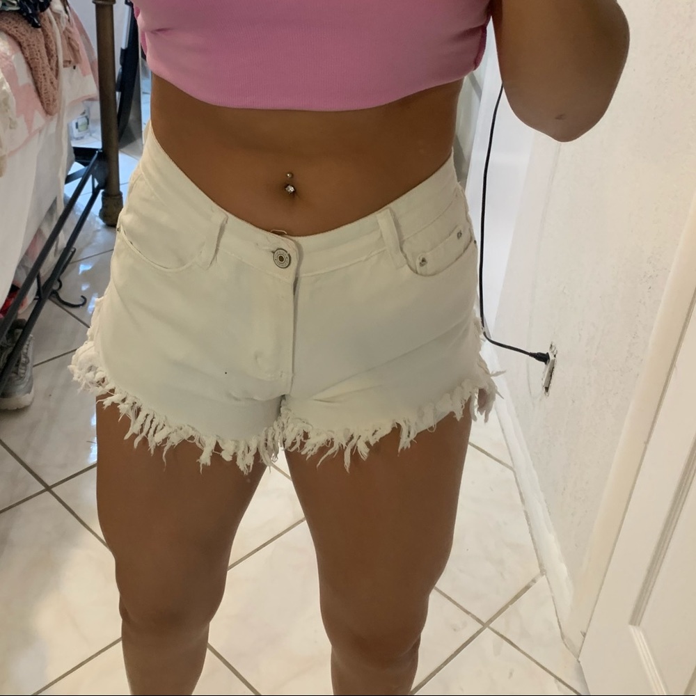 White Denim Shorts